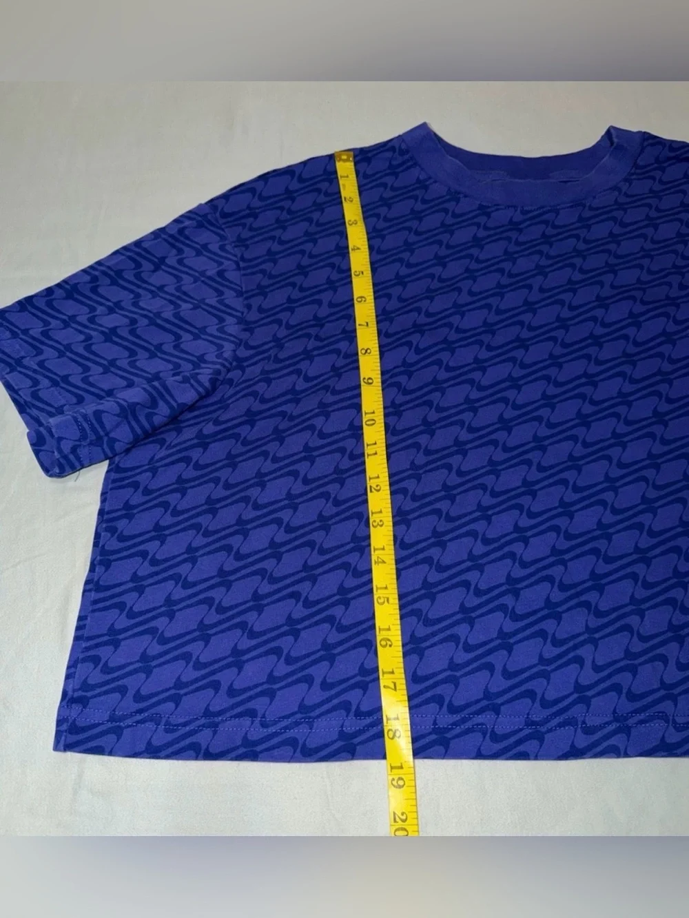 Nike Icon Clash Cropped Tee XL Blue/Purple Allover Print Oversized